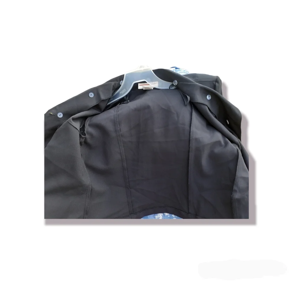 Womens vintage Sz 11/12 Black Expressions Blazer Cropped button up Jacket - Picture 4 of 4